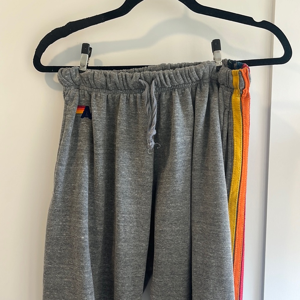 Aviator nation men’s grey five stripe sweats